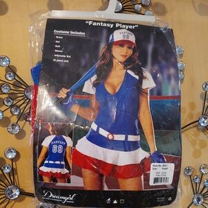 Brand New Fantasy Player Costume with Blue and Red Dress